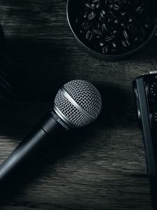 Preview wallpaper microphone, device, music, sound, dark