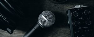 Preview wallpaper microphone, device, music, sound, dark