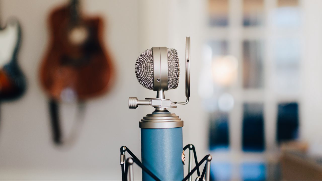 Wallpaper microphone, instrument, pop filter