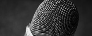 Preview wallpaper microphone, macro, gray, music