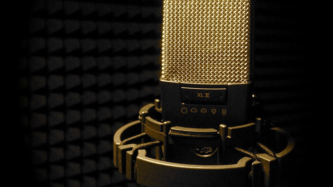 Wallpaper microphone, mesh, studio, music