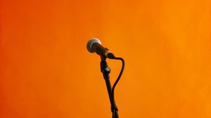Preview wallpaper microphone, music, orange background