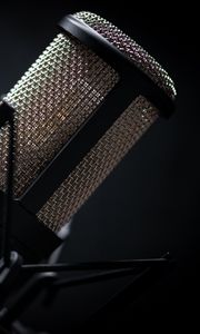 Preview wallpaper microphone, musical equipment, black, music