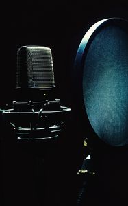 Preview wallpaper microphone, musical equipment, darkness