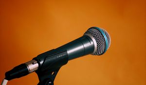 Preview wallpaper microphone, orange, music