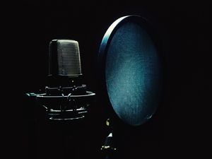 Preview wallpaper microphone, pop filter, music, dark