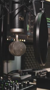 Preview wallpaper microphone, recording studio, mixer, remote control, equalizer, acoustics, equipment