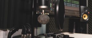 Preview wallpaper microphone, recording studio, mixer, remote control, equalizer, acoustics, equipment
