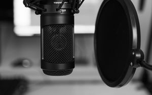 Preview wallpaper microphone, sound recording, bw