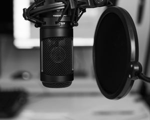 Preview wallpaper microphone, sound recording, bw