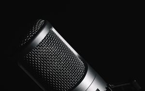 Preview wallpaper microphone, technology, music, black and white