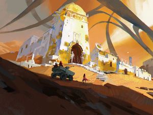 Preview wallpaper military, weapon, building, fantasy, art