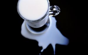 Preview wallpaper milk, glass, spilled