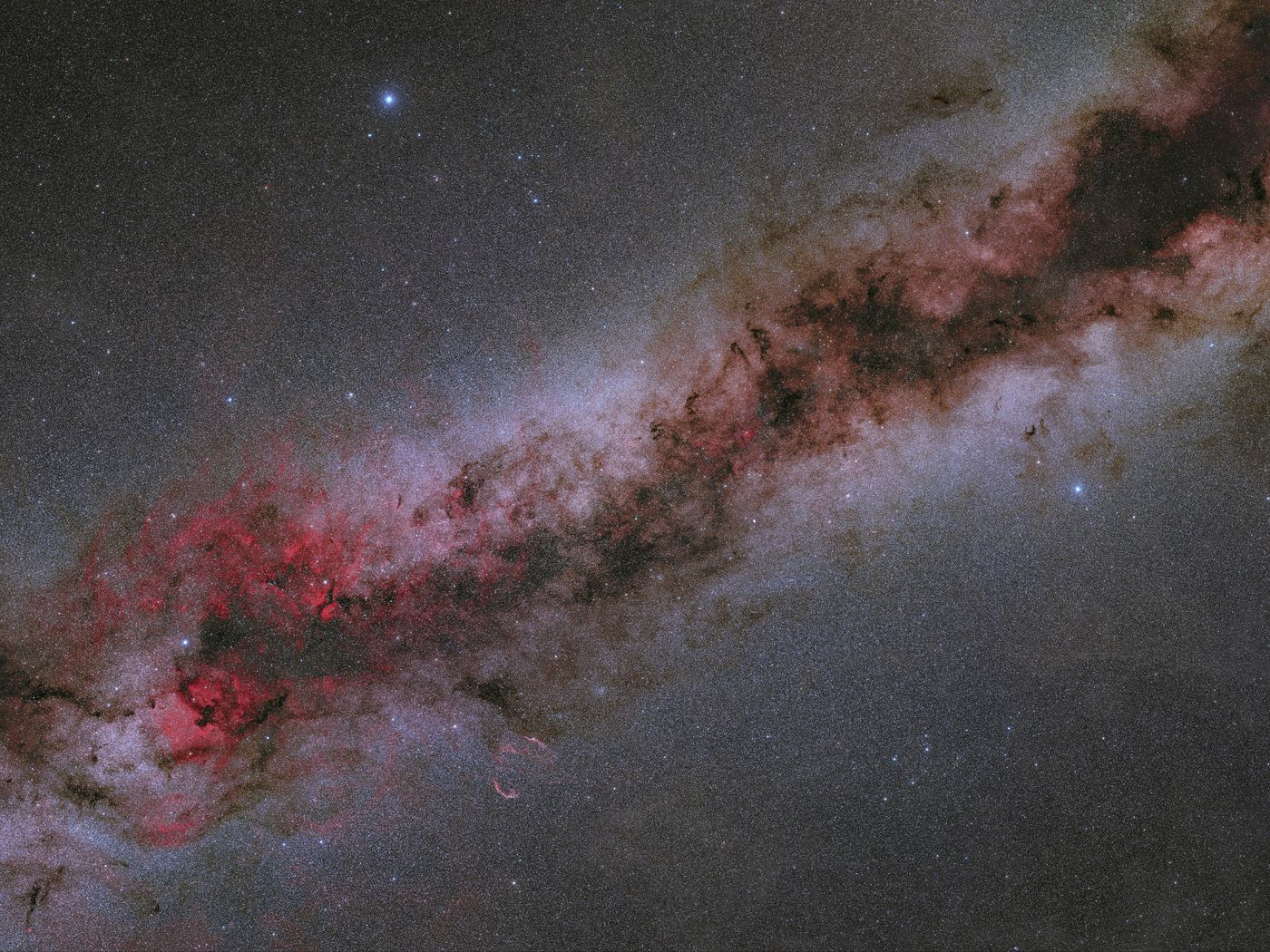 1400x1050 Wallpaper milky way, nebula, stars, space, dark