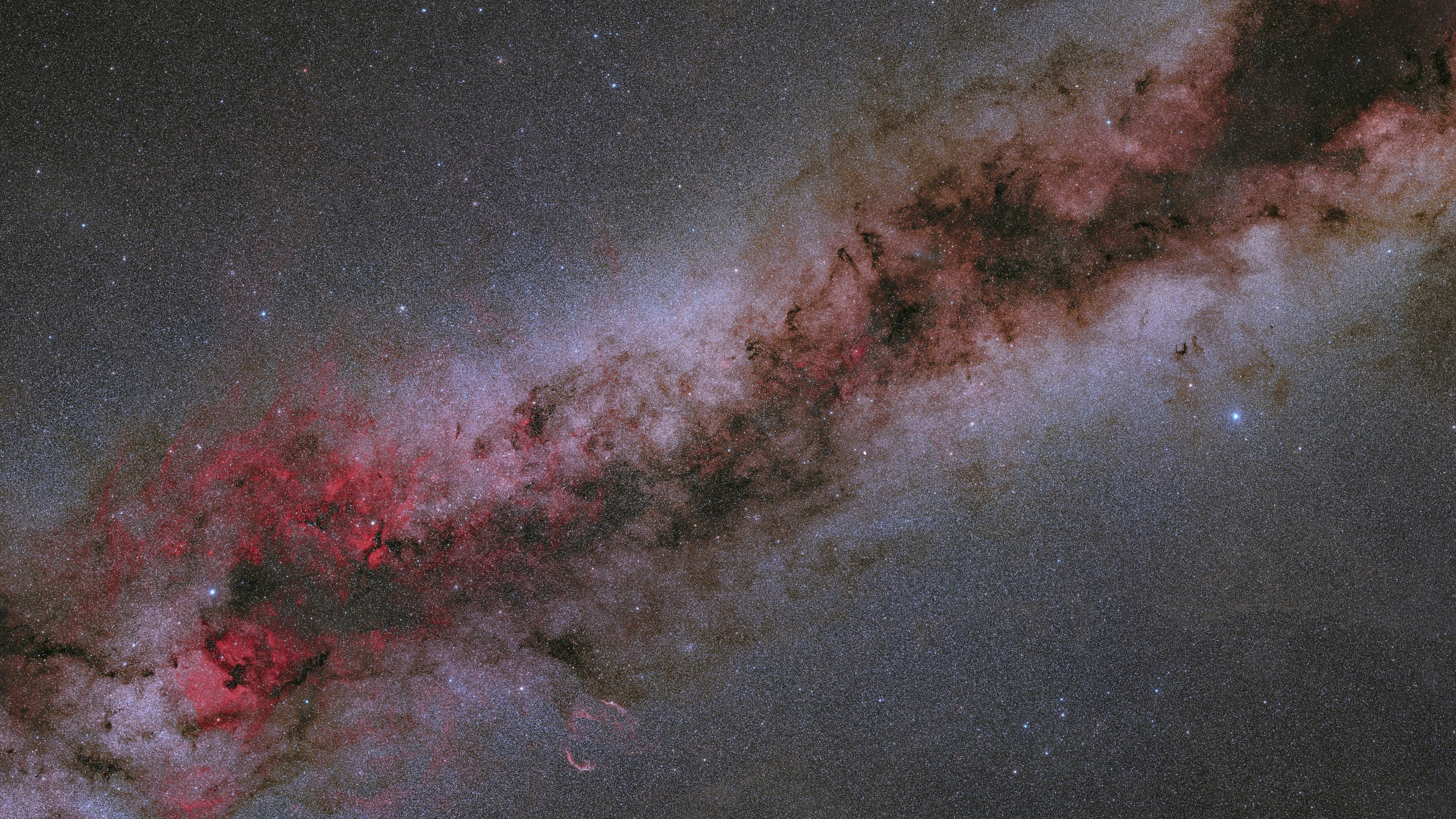 3840x2160 Wallpaper milky way, nebula, stars, space, dark