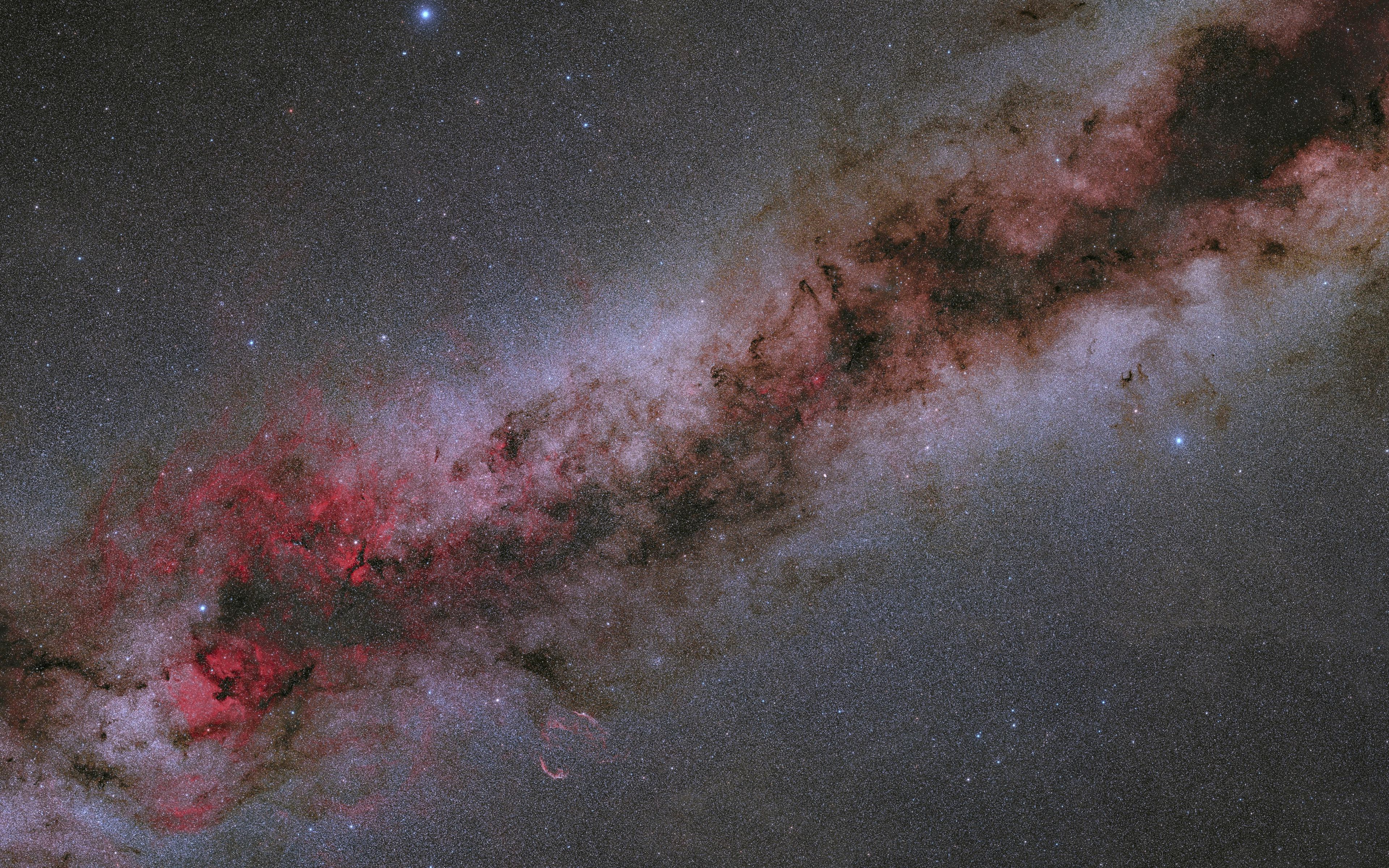 3840x2400 Wallpaper milky way, nebula, stars, space, dark