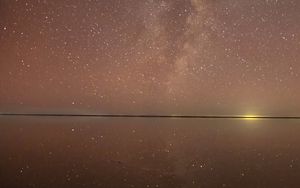 Preview wallpaper milky way, reflection, lake, stars, night