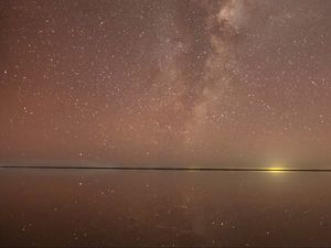 Preview wallpaper milky way, reflection, lake, stars, night