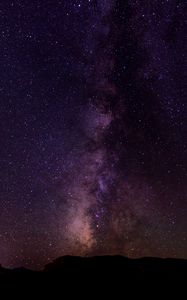 Preview wallpaper milky way, starry sky, stars, night, hills, dark