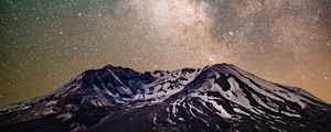 Preview wallpaper milky way, starry sky, stars, mountain, night, landscape