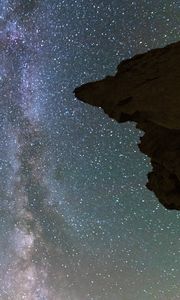 Preview wallpaper milky way, stars, rocks, sky, night, dark