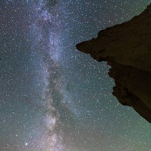 Preview wallpaper milky way, stars, rocks, sky, night, dark