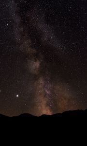 Preview wallpaper milky way, stars, sky, hills, night, dark