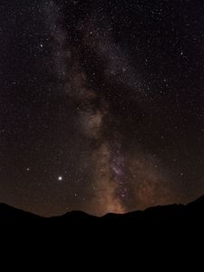 Preview wallpaper milky way, stars, sky, hills, night, dark