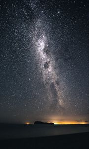 Preview wallpaper milky way, stars, sky, night, island, landscape