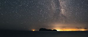 Preview wallpaper milky way, stars, sky, night, island, landscape