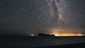 Preview wallpaper milky way, stars, sky, night, island, landscape