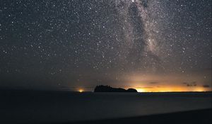 Preview wallpaper milky way, stars, sky, night, island, landscape