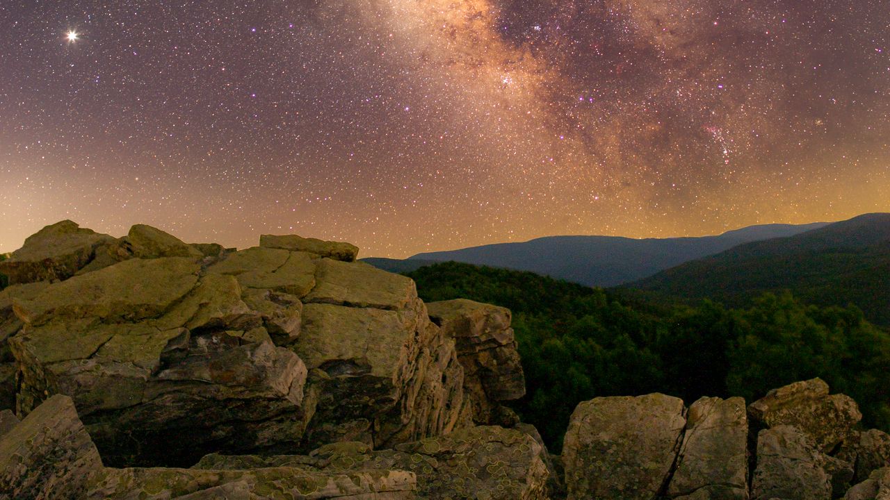 Wallpaper milky way, stars, sky, night, landscape, nature