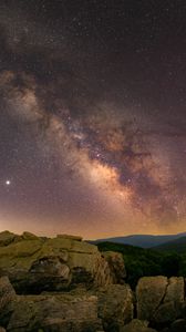 Preview wallpaper milky way, stars, sky, night, landscape, nature