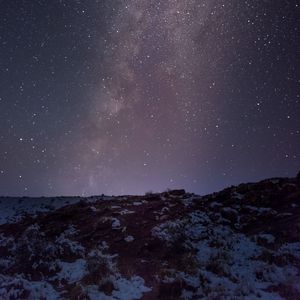 Preview wallpaper milky way, stars, sky, night, landscape, dark