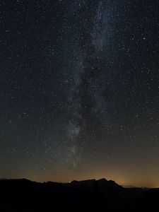 Preview wallpaper milky way, stars, sky, night, hills, dark