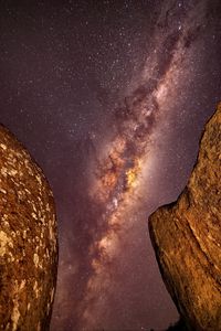 Preview wallpaper milky way, stars, starry sky, night, rocks