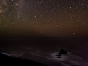 Preview wallpaper milky way, stars, starry sky, night, sea