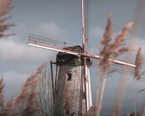 Preview wallpaper mill, wind, grass, sky