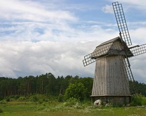 Preview wallpaper mill, wings, wooden, trees, wood