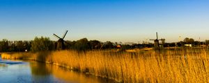 Preview wallpaper mills, grass, lake