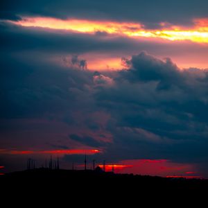 Preview wallpaper minarets, sunset, clouds, sky