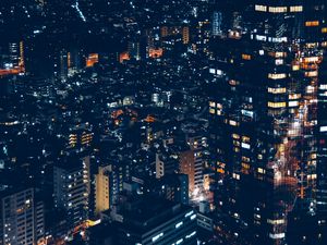 Preview wallpaper minato, japan, night city, buildings, city lights