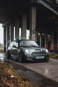 Preview wallpaper mini clubman, car, headlights, front view