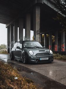 Preview wallpaper mini clubman, car, headlights, front view