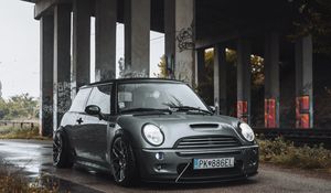 Preview wallpaper mini clubman, car, headlights, front view