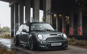 Preview wallpaper mini clubman, car, headlights, front view