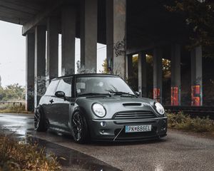 Preview wallpaper mini clubman, car, headlights, front view