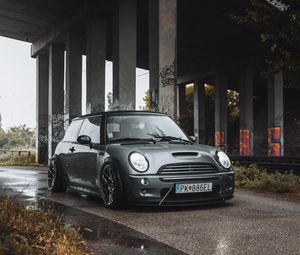 Preview wallpaper mini clubman, car, headlights, front view