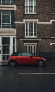 Preview wallpaper mini cooper, mini, car, red, side view